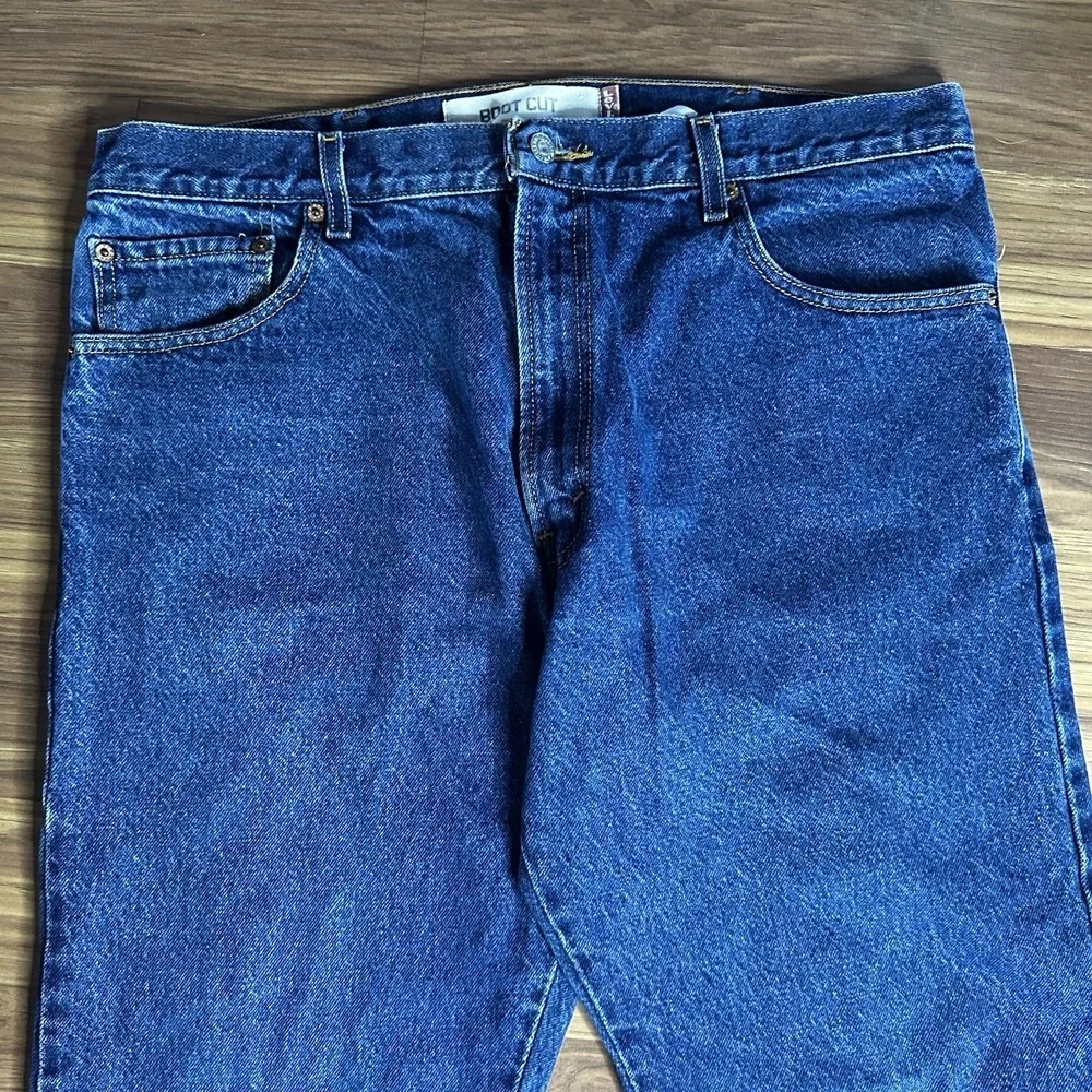 Vintage Y2K Levis 517 Bootcut Jeans Mens 38x32 Dark Wash Red Tab Western Cowboy